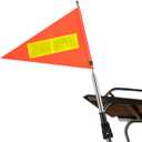 Golf Cart Flag 8.6 x 11.8 Inches Orange Safety Flag with Reflective Strips and PVC Flagpole