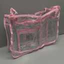 Rexmica Clear Beach Bag Organizer Insert Compatible with Bogg Bag X Large, Waterproof Rubber Tote Bag Insert Divider Pouch, Beach Tote Organizer Liner 15.6 x 8.4 x 10.8 Inches, Pink