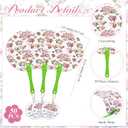 Roowest 50 Sets Bridal Shower Tea Party Favors for Guests Floral Tea Party Plastic Handheld Fans with Birde to Be Card Wedding Thank You Favor Fans Tea Party Favors for Bridal Shower Party Supplies