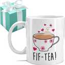 FIF-TEA 50th Birthday Mug Gifts for Women - Tea Lover Gift - Funny Bday Gift for Mom Dad Husband Wife Friend - 50 Year Old Funny 11OZ Tea Cup Coffee Mug, Mother's Day Gifts for Grandma
