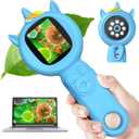 Acoath Microscope for Kids, Auto-Focus Handheld Digital Microscopes with 2.0" Screen, 8 LEDs Rechargeable Pocket Mini Microscope Christmas Gifts Educational Science Toys for Ages 5 6 7 8 9 10 11 12 (Blue)