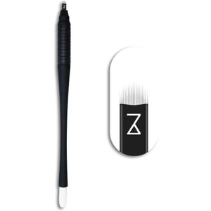 Mellie's Signature Microblading Eyebrow Pen (Pack of 10) - Disposable Microblading Pen with Sterilized Blade, Comfortable Rubber Grip and Pigment Sponge for Flawless Bro (U18 NANO .15mm, Black)