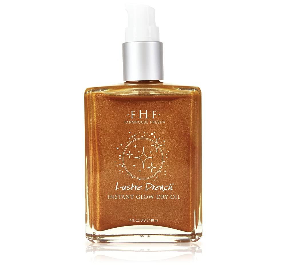 FarmHouse Fresh Lustre Drench Instant Glow Dry Oil, Vitamin K Body Oil, Lightweight Golden Shimmer, Fast-Absorbing, 4 Fl Oz FarmHouse Fresh Lustre Drench Instant Glow Dry Oil, Vitamin K Body Oil, Lightweight Golden Shimmer, Fast-Absorbing, 4 Fl Oz