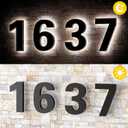 5 Inch Backlit House Numbers for Outside, Stainless Steel, LED Illuminated Home Address Number, Modern Lighted Address Signs for Houses, Restaurant, Waterproof
