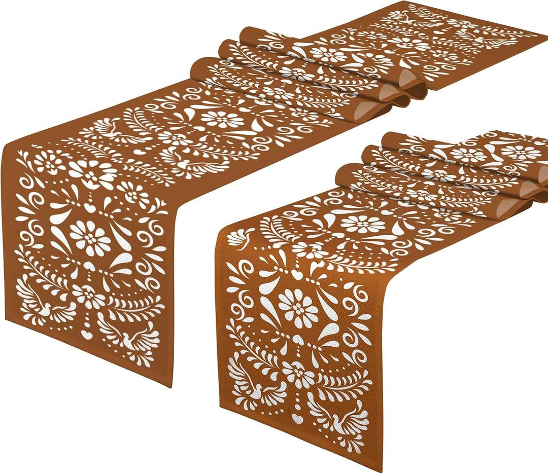 2 PCS Mexican Table Runner 71 x 13'' Cielito Lindo Table Runner Cielito Lindo Baby Shower Party Decoration Mexico Home Decor for Mexican Wedding Birthday Party Supplies