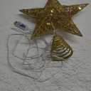 Raxurt Christmas Tree Topper, 40 LED 11 Inches USB Lighted Star Tree Topper with Remote Control for Christmas Tree Decorations, Gold/Large