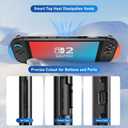 Lainergie 9-IN-1 Switch 2 Grip Case, Ergonomic Grip Hard Shell with Replaceable Grips [to fit All Hands Sizes], Dockable Handheld Shell Set for Nintendo Switch 2 2025, Neon Blue (L) + Neon Red (R)