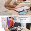 Wallet Case for iPhone 16, RFID Blocking Credit Card Holder, PU Leather Folio Flip Kickstand Protective Shockproof Cover for Apple 16 (Pink, for iPhone 16-6.1'')