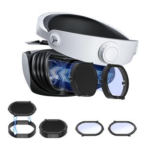 DEVASO Lens Protector Cover Kit for PSVR2, Protector Accessories Compatible with Playstation VR2, Glasses Spacer Anti-Scratch Ring with Blue Light Blocking Glasses for PS VR2, Anti-Scratch & Easy to Install (Combination)