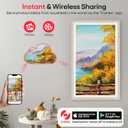 64GB Frameo 15.6" Digital Picture Frame Large 1920 x 1080 IPS FHD Touch Screen WiFi Electronic Photo Frames Share Moments Instantly Anywhere Best Gifts for Parents and Grandparents White Wood