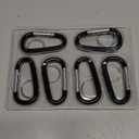 CampTek Carabiner Caribeaner Clip,3" Large Aluminum D Ring Shape Carabeaner with Keyring Keychain Hook (Black)