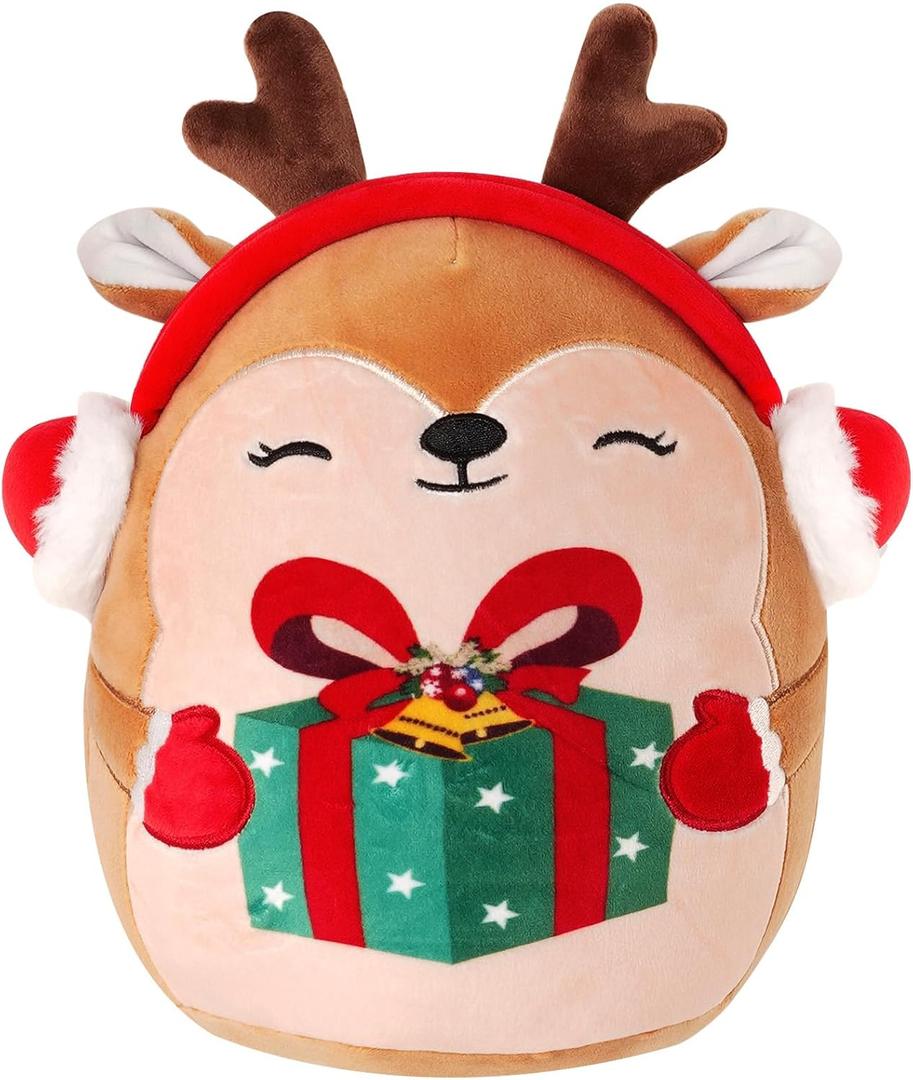 Christmas Stuffed Animals Plush Toys - 10 Inch Soft and Hugging Deer Stuffed Animal Plushes for Kids, Girls & Boys - Ideal 2025 Collectible Toys Holiday Home Decorations