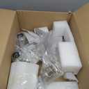 6-Light Modern Chandelier, Brushed Nickel Dining Room Light Fixture, Farmhouse Industrial Chandelier Hanging Over Table, Height Adjustable Pendant Lighting for Kitchen Island Foyer, Clear Glass Shade