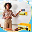 ReliThick Magnetic School Bus Pen Holder, Desk Organizer with 4 Magnets