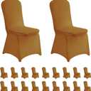 LZY 20pcs Spandex Chair Cover Stretch Slipcovers for Wedding Party, Dining Banquet Chair Decoration Covers (Gold, 20)