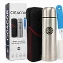 CIGACOR Stainless Steel Insulated Bottle 17oz Coffee Travel Mug Keeps Drinks Hot for 12 Hours & Cold for 24 Leakproof Lid Fits Car Cup Holders Ideal for Office, Gym & Travel