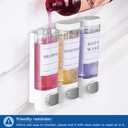 Shower Soap Dispenser Wall Mounted No Drill Shampoo Dispenser for Shower Wall Shampoo and Conditioner Dispenser Bathroom Hotel 3 * 300ml White with Labels