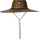 Quiksilver mens Pierside Straw Lifeguard Beach Straw Sun Hat, Dark Brown, Small-Medium US
