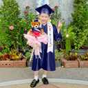 Sintuff 7 Pcs Kindergarten Graduation Gown Cap 2025 Preschool Graduation Accessories Stole Tassel Sash Charm Bear Gifts (Blue)