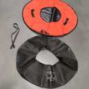 Snow Tube, 45'' Rubber Snow Tubes with Commercial Grade Canvas Cover for Kids & Adults, Inflatable Heavy Duty Snow Sled Thickened Hard Bottom with Tow Strap, Sleds Winter Gifts, Red