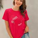 Christmas Shirts for Women Merry Christmas Tshirt Xmas Graphic Print Tee Tops Blouse Gifts (XXL)