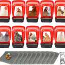 Chicken Nesting Boxes 10 Pack with Egg Roll Out, Plastic Chicken Laying Boxes for Chicken Coop, Wall Mounted Hen Nesting Box for Chickens & Poultry, Durable, Easy to Install & Clean, Red
