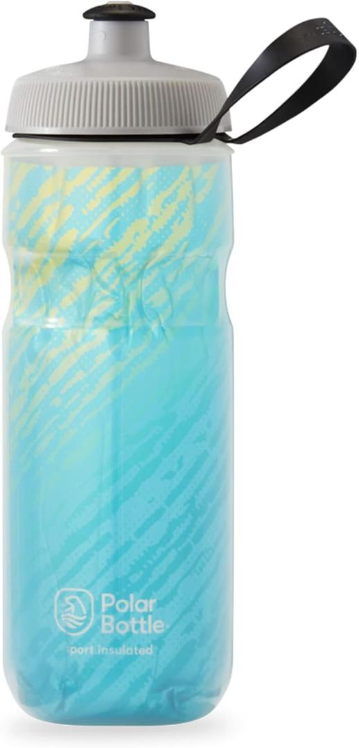 Polar Bottle Sport Insulated by HydraPak (20oz & 24oz)  Leak Proof Water Bottles Keep Water Cooler 2x Longer than a Regular Reusable Water Bottle (Seaside Blue / Yellow)
