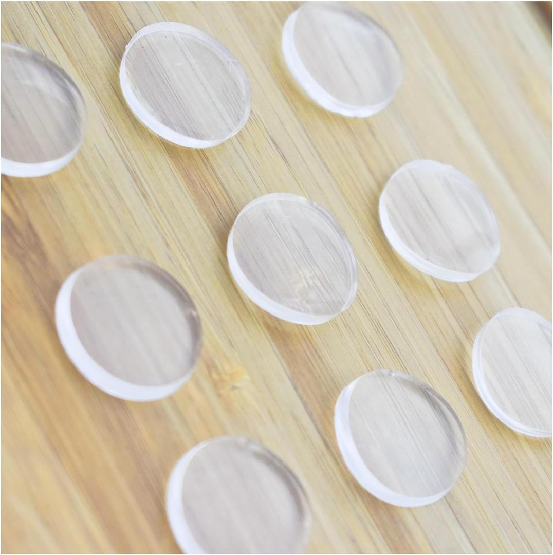 Extremely Soft Clear Glass Table Top Anti Slip Bumper Pads Non-Adhesive Rubber Spacers Dots,3mm Thickness. 20Count