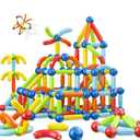 BIGRANK Magnetic Building Blocks, 72 PCS Pop Tubes & Balls Sensory Toy Set, STEM Montessori Educational Learning Activities for Kids 3+ Years (72 pcs)