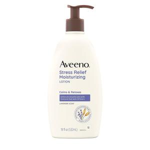 Aveeno Stress Relief Moisturizing Body Lotion with Lavender Scent, Natural Oatmeal to Calm & Relax, Non-Greasy Daily Stress Relief Lotion, 18 fl. oz