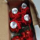 6 Pcs Red Christmas Tealight Candle Holder Christmas Dinner Table Decorations Ball Candlestick Holder with Bow and Wreath for Party Indoor Decorations