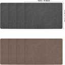 Myir JUN Placemats Dual Sided, Faux Leather Place Mats Set of 8 Indoor Placemat for Dining Table Non-Slip Washable Place Mat Heat Resistant Outdoor Table Mats (Set of 8, Gray Brown)