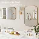 Gold Wall Mirror 36"x24", Scalloped Edge Vanity Mirror - Hangs Vertically/Horizontally Decorative Bathroom Mirror for Vanity, Bedroom & Entryway, Aesthetic Bathroom Decor