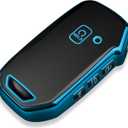Tukellen for Kia Key Fob Cover,Special Soft TPU Key Case Cover Protector Compatible with Cerato Ceed Forte NIRO Sorento Seltos Sportage Soul Telluride Remote/Smart Key,Key Shell-Blue