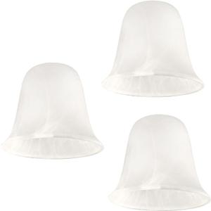 3 Pack Bell Shaped Alabaster Glass Lamp Shade Replacement with 1-5/8-inch Fitter Opening for Ceiling Fan Light Kit Wall Sconce Pendant Light Fixture A00076