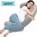 Pregnancy Pillows for Sleeping, C-Shaped Maternity Pillow for Pregnant Women with Adjustable Firmness, Body Pillow, Full Body Support for Side Sleepers, Head, Neck, Belly, 47.2 x 9.8''