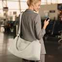 Vegan Leather Small Gym Bag for Women, Stylish Duffle Travel Bag for Plane, Lightweight Duffle Bag for Women & Men, Sport Gym Tote Bag with Wet Pocket for Yoga, Pilates, Swimming (Standard size (Leather))