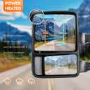 Youxmoto Towing Mirrors fit for 2008-2016 for Ford for F250 F350 F450 F550 Super Duty Pickup Truck Mirrors, Heated; Manual Telescoping/Folding; Turn Signal; Left +Right Side Mirrors; Chrome