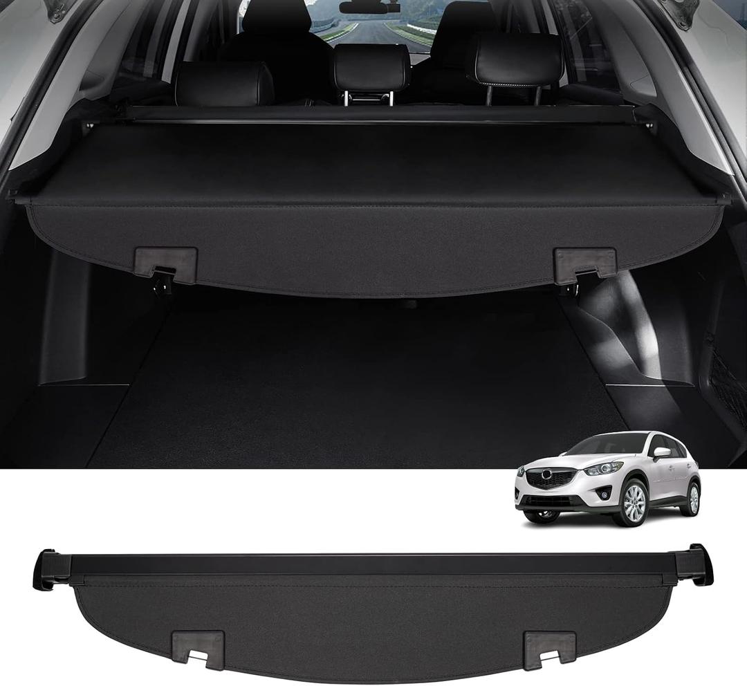 Powerty Cargo Cover for 2013-2016 Mazda CX-5 Trunk Security Cover Retractable Shielding Shade CX5 Accessories Rear Trunk Cover No Gap
