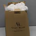 Cozy Bliss Deluxe Sheared Rabbit Faux Fur Throw Blanket, Soft Fuzzy High-Low Sculpted Plush Blanket for Couch, Cozy Home Accent, All Season Use, Beige 50"x60"