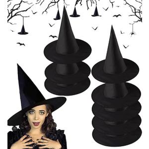 3 x 8Pcs Floating Witch Hats, Halloween Witches Hats Decor, Floating Porch Indoor Outdoor Hocus Pocus Decor Party Supplies, Black