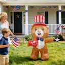 Independence Day Inflatable Bear Yard Decoration Lighted 4th of July Blow Up Patriotic Garden Yard Lawn Decor 5 Feet Tall (5FT-Bear)