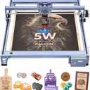 Creality Falcon 5W Laser Engraver Machine, 72w High Precision 0.06mm Laser Cutter and Engraving Machine for Wood Leather Acrylic Glass, 10000mm/min, Offline Usage, CNC Laser Engraver