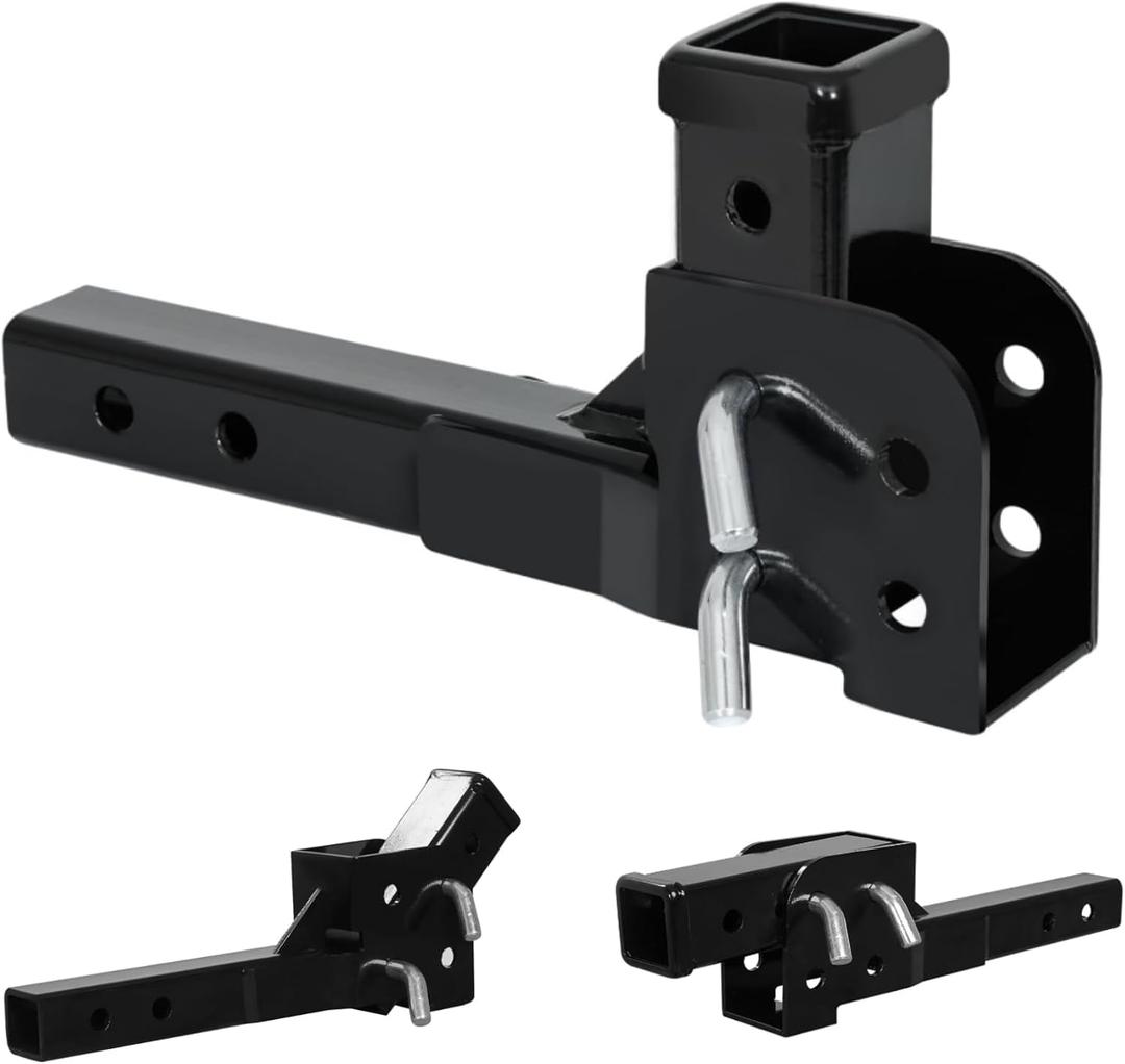 Fullwatt Folding 2" Trailer Hitch Adapter, Hitch Extender 2 Inch with 16.3'' Length, 500LB Extension Compatible