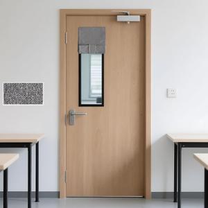 RYB HOME 100% Blackout Linen Classroom Door Window Cover for Side Window, Adhesive for French Door Thermal Insulated Room Darkening Privacy Curtain Tie up Shade, W 8 x L 36, Grey, 1 Panel