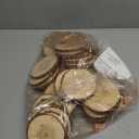 wohohoho 31pcs 3.6-4 inches Natural Wood Slices, Unfinished Craft Wood Kit Predrilled with Hole Thickened Wooden Circles with Bark for DIY Ornaments Christmas Wedding Decorations Wood Coasters Tags