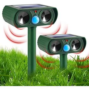 2025 Solar Animal Repellent Cat Repellent Outdoor with Motion Detection, Waterproof Ultrasonic Control for Deer Squirrel Raccoon Skunk Rabbit Dog Out of Garden Farm Yard Animal Deterrent Devices (2)