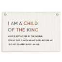 Lacama Christian Wall Decor for Boys Room, Baby Boys Nursery Decor, Bible Verse Wall Linen Hanging Banner Flags, I Am a Child of The King Banner Neutral Wall Decor, Birthday Gift 30x20 Inch