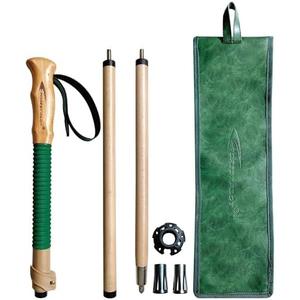 FOREST PILOT Trekking Poles- 2-pc Pack - Adjustable Hiking or Walking Stick –Strong, Natural Beech Wood - Quick Adjust Flip-Lock - Beech Wood Grip, Leather Strap