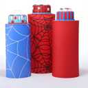 Set of 3 Spider Themed Spandex Cylinder Stand Covers for Carnival Party, Red Blue Cylinder Pedestal Cover, Dessert Table Display for Birthday Baby Shower Backdrop Decor(Spider)